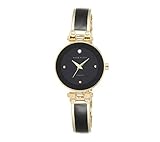 Anne Klein Black and Goldtone Diamond Dial Watch