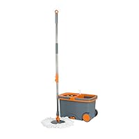 Casabella Graphite/Orange Spin Cycle Mop with Bucket