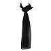 Hat To Socks Chiffon Scarf Sheer Wrap for Women (Black)