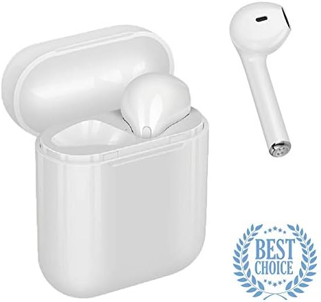 Wireless Earbuds Bluetooth 4.2 Headphones,True Sports in-Ear Stereo Mini Headset w/Mic Extra Bass IPX5 Sweatproof Sports Earbuds,Noise canceling Headphones with Compatible with iOS/Android(White)