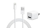 APPLE CERTIFIED iPod, iPad, iPhone 5/5c/5s/6/6s/7 Plus 5W USB Wall Charger Power Adapter with 1m Lightning Cable