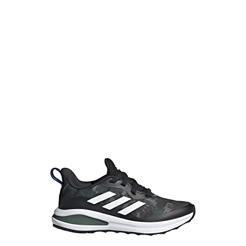 adidas Fortarun Running Shoe, Black/White/Green