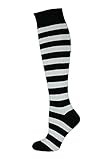 Mysocks Knee High Socks Two Colors Stripe White & Black UK 7-11 EURO 40-45