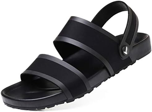 pingxiangxianxiaojudouerton Men's Leather Sandals Breathable Slip-on Adjustable Buckles Causal Slipper