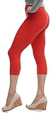 LMB Lush Moda Extra Soft Capri Leggings - Variety of Colors - Red