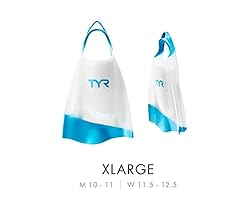 TYR Hydroblade Swim Training Fins, Clear, XX-Large