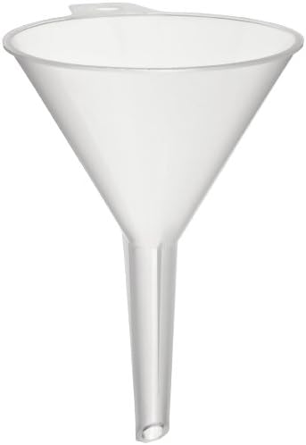 CapitolBrand CBV-V41994-CS Polypropylene Round Large Laboratory Funnel, with Volume Markings, 350mm Diameter x 440mm Length x 35mm Stem ID