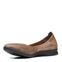Clarks Women's Jenette Ease Ballet Flat, Pewter, 8