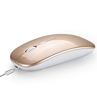 Cigooxm undefined HXSJ M90 Dual Mode Wireless Mouse BT5.0 2.4G Optical Mouse Ergonomic Rechargeable Mice 1600DPI(White)