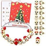Ammon Lowen DIY Jewelry Set Beaded Stackable Bracelets and Ear Studs for Women Girls Kids Advent Countdown Calendar Charm Box