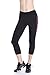 EAST HONG Women's Yoga Leggings Exercise Workout Pants Gym Tights (Large.Black/Rose.(Capris))