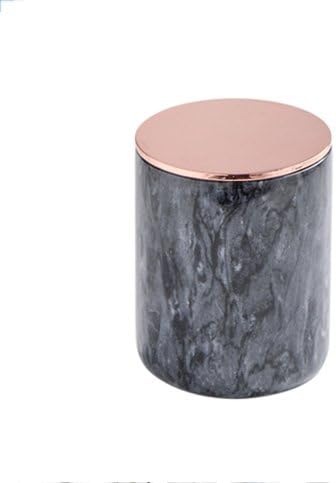 Marble Table ware Coffee Cup Candle Holder with Lid for Home Décor /Gift (Black)