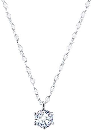 Women’s Necklace, Hypoallergenic, The Only Love, CZ Diamond, S925, Sterling Silver, Necklace, Pendant, Platinum Finish, Women’s Accessory, Gift Box Included, Silver, sliver