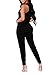 Fixmatti Women Fashion 1pc Low V Sleeveless Pant Set Romper Outfit Black S