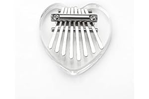 SLDHR Mini 8 Keys Kalimba Thumb Piano, Portable Marimba Music Thumb Piano Pendant with Lanyard, A Unique Gift for Children, Adults and Beginners (Heart-shape), B12-1