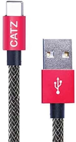 CATZ Rugged USB 3.0 Type C Silver 1M for Samsung 8,Google Pixel, LG V20, LG G5, Xiaomi MI Mix, Moto Z, One Plus 3T, LG G5, LG G6, HTC 10, One Plus 3, and Other Type-C Supported Devices