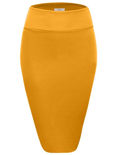 mustard bodycon skirt