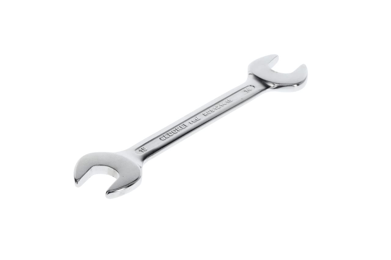 GEDORE red Double open-end spanner, SW 14+15 mm, Metric, Short, Spanner, Open-end spanner, 150 mm long, R05121415