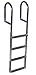 Dock Edge + Welded Fixed Wide Step Dock Ladder, 4 Steps, Aluminum