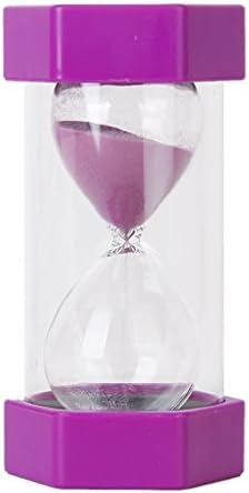 Security Safety Fashion Hourglass Sand Clock Timer for Children Brush Teeth Kitchen Countdown (45 Minutes, Purple)