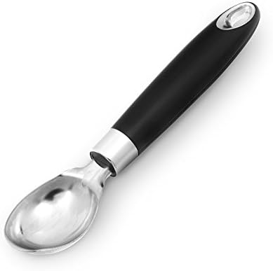 Stainless Steel Black Ice Cream Scoop with Comfortable Handle