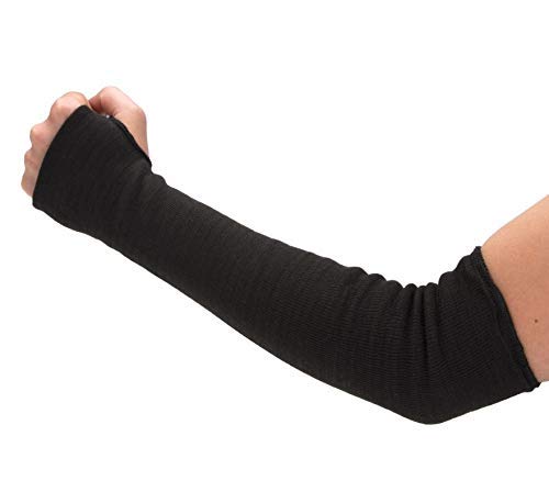 Magid Cut Resistant Protective Arm Sleeves | 100% Kevlar Knit 22" Double Layered Cut Resistant Sleeve with Thumb Slot - Cut Level 4, Fire Resistant, 22" Length, Black (1 Sleeve)