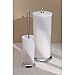 mDesign Plastic Free Standing Toilet Paper Holder Canister with Storage for 3 Extra Rolls of Toilet Tissue - for Bathroom/Powder Room - Holds Mega Rolls - Pearl White/Chrome
