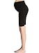 Liang Rou Maternity Belly Support Mini-Ribbed Stretch Short Leggings Black M