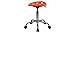 Flash Furniture Taylor Vibrant Orange Swivel Tractor Seat and Heavy Duty Chrome Base Stool