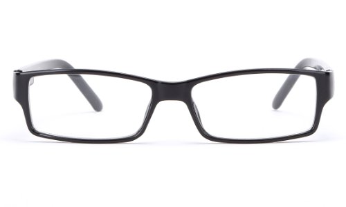 IG Unisex Spring Temple Simple Plain Clear Lens Fashion Glasses in Black