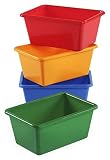 Tot Tutors Kids' Primary Colors Small Storage Bins, Set of 4