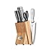 8 Piece Stainless Cutlery with Block Set in Natural