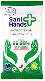 Sani Hands Anti-bacterial Hand Wipes 120pk - Biodegradable, Vitamin E, Aloe Vera view 2