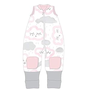 Baby Studio Coolies Cotton 1.0 Tog Clouds Sleeping Bag with Legs for 2-3 Year Babies, Clouds Pink
