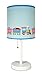 Wildkin Kids 120 Volt Cylinder Lamp for Boys and Girls, Includes Fabric Lamp Shade, Features Wooden Base and Steel Stem, Perfect Bedside or Desk Lamp, Olive Kids (Trains, Planes, and Trucks)