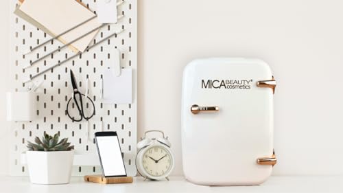 Mica Beauty Mini Skincare Refrigerator-Thermo Electric Cooler and Warmer perfect for a Bedroom, Dorm, Office,Desktop and Travel 4 Liter