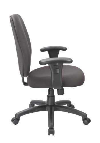 Office Factor Black Task Conference Room Office Chair Swivel Adjustable Arms Rest Lumbar Support Durable Commercial Grade Fabric 250 LBS WEIGHT CAPACITY - Thumbnail 2