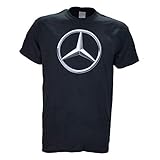 Mercedes Benz Chrome Logo on a Black T Shirt X-Large
