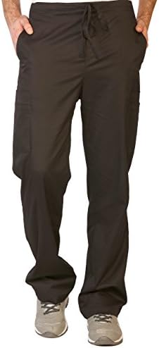 LifeThreads Contego Men's Stretch Scrub Cargo Pants - Antimicrobial - Fluid Resistant - Black - Large