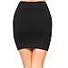 Fashionazzle Women's Casual Stretchy Bodycon Pencil Mini Skirt (Medium, KS06-Black/Spandex)