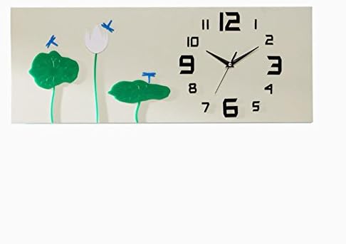 guazhong MCC Fashion Creative Wall Clock Pastoral Style Lotus Trees Birds Rectangle Silent Clocks, a