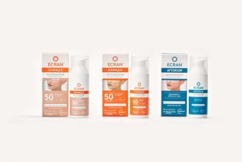 Sunnique - Fluido Facial Solar Anti-edad FPS 50+, con Ácido Hialurónico, Protección Muy Alta UVB + UVA e IR-A, Anti Arrugas y Anti Manchas, Fórmula con VitEox 80, Para Cara y Escote - 50 ml