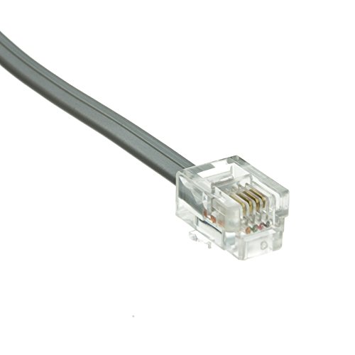 ACL 14 Feet RJ11 6P/4C Straight Telephone Cord (Data), Silver Satin - Thumbnail 2