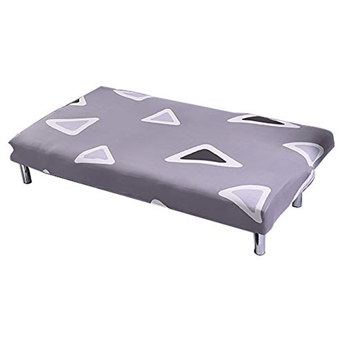 SHZONS Plush Sofa Cover, Solid Color Plush Thicker Folding Anti-Slip Armless Sofa Futon Cover for Patio Couch Bench (L, Q)
