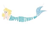 Mermaid Happy Birthday Banner Decor Decorations Under The Sea Party Supplies 5ft