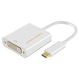 USB-C to DVI, CableCreation Type C to DVI Adapter, Thunderbolt 3 Compatible, (DP Alt Mode) Compatible with MacBook 2016 12-Inch/Chromebook Pixel/Dell XPS 13/Lenovo Yoga 910/920/Galaxy S8/S9,White
