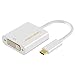 USB-C to DVI, CableCreation Type C to DVI Adapter, Thunderbolt 3 Compatible, (DP Alt Mode) Compatible with MacBook 2016 12-Inch/Chromebook Pixel/Dell XPS 13/Lenovo Yoga 910/920/Galaxy S8/S9,White primary
