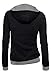 DJT Womens Oblique Zipper Slim Fit Hoodie Jacket Large Black