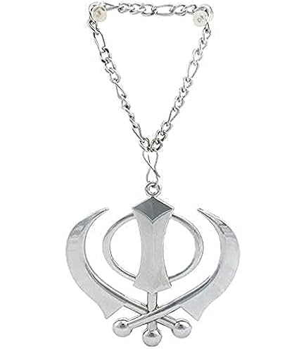 Ciondolo Per Auto Sikh OnlineSikhStore – Acrilico Bianco Punjabi Kaur Singh Khanda Per Specchietto