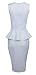 made2envy Bodycon Midi Peplum Dress with Square Neckli (XL, White) C6150-1XL